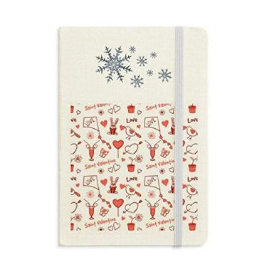 Imagem de Caderno vermelho Saint Valentine Love Kite Rabbit grosso diário flocos de neve inverno
