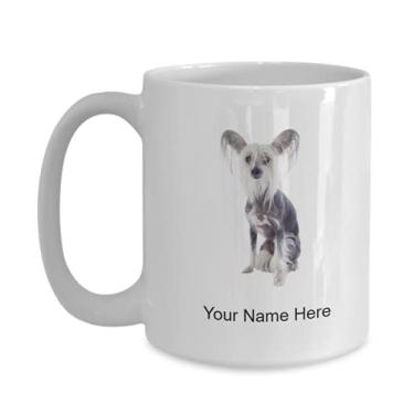 Imagem de Caneca personalizada de cachorro de crista chinesa – Caneca de café para amantes de cães com cristas chinesas – Caneca de café de 425 g