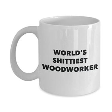 Imagem de Caneca de café Woodworker – Trabalhador de madeira mais do mundo – Presentes para marceneiro – Ideia engraçada de