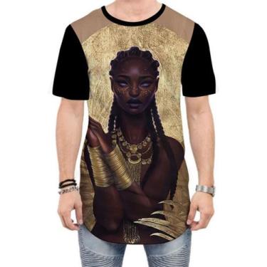Imagem de Camiseta Long Line Mulher Negra Trança - Estilo Vizu