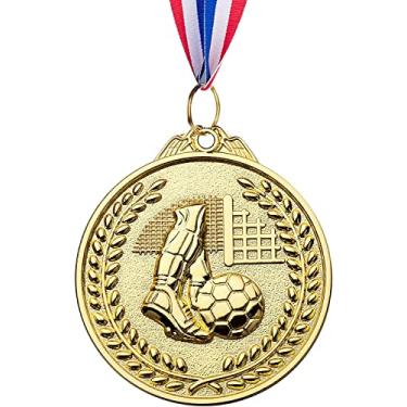 Imagem de LZHZH Pacote com 12 medalhas de futebol para crianças, medalhas de prêmio de ouro de metais adequadas para competições esportivas celebrações e lembrancinhas de festa