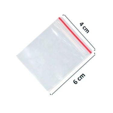 Imagem de Saco Transparente Saquinho Plástico Fecho Zip 4x6 1000 unidades