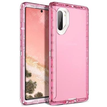 Imagem de Capa transparente 360 para Samsung Galaxy S23 S22 S21 S20 Ultra S10 Note 20 10 Plus iPhone 14 13 12 11 Pro Max Capa de telefone à prova de choque, rosa, para Note 10 Plus