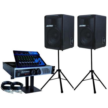 Imagem de Kit Caixas Som Passiva 10P 400W Tripé Mesa Datrel Potência