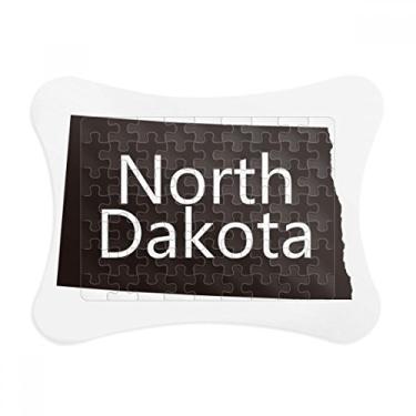 Imagem de North Dakota America Mapa dos EUA Moldura de quebra-cabeça Decoração de quadro Enfeite de quebra-cabeça