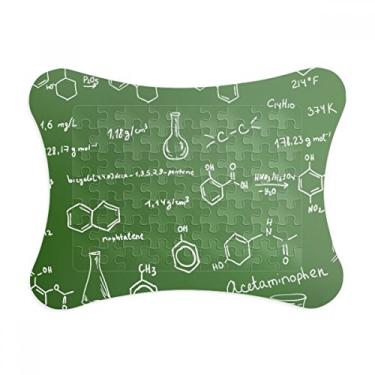 Imagem de Estrutura atômica molecular de química orgânica, moldura de quebra-cabeça, decoração de quadros, ornamento de jogos