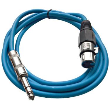 Imagem de Seismic Audio - SATRXL-F6 - Cabo de remendo XLR azul 1,8 m XLR fêmea para 0,63 cm TRS