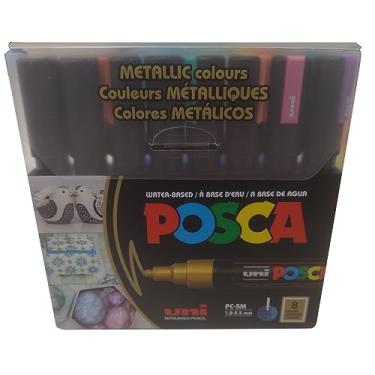 Imagem de POSCA PC-5M Caneta Posca Metallic Colors, Estojo c/8 cores