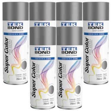 Imagem de Kit 6 Unidades Tinta Tekbond Spray Uso Geral 350Ml Grafite