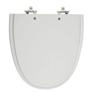 Imagem de Assento Sanitário Aloha Cinza Prata Tampa para Vaso Celite de Madeira Laqueada