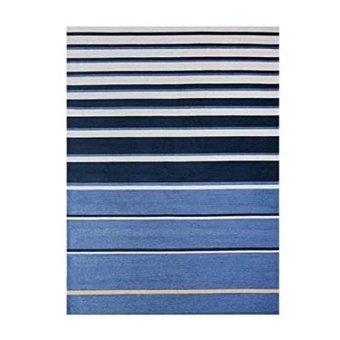 Imagem de Tapete Sala Quarto Carpete Listrado Moderno Simples Retangular Confortável Fundo Antiderrapante Tapetes de Área (Color : A, Size : 76 * 120cm)