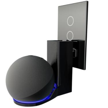 Imagem de Suporte Tomada Parede Compatível Alexa Echo Dot 4ª E 5ª Geracao Preto - Esconde os Fios