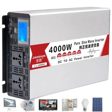 Imagem de Inversor de onda senoidal pura de alta potência - 4000W a 8000W - Converte DC 12V/24V/48V/60V em AC 110V/220V - Ideal para motorhomes, caminhões, barcos e acampamentos,4000W-60Vto110V
