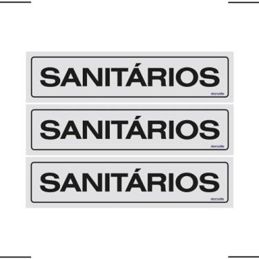 Imagem de Combo 3 Placas De Sinalização Sanitários 30x7 Ekomunike - B-502 F9e