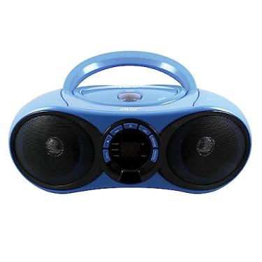 Imagem de HamiltonBuhl Leitor de mídia Boombox CD/FM com receptor Bluetooth(R) azul (HB-100BT2)