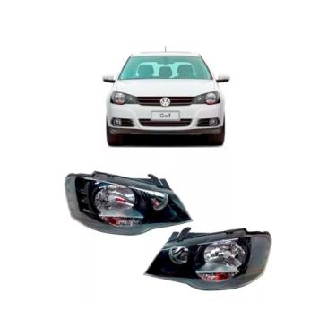 Imagem de Par Farol Máscara Negra Fumê Golf Sportline 2008 À 2014 Orig