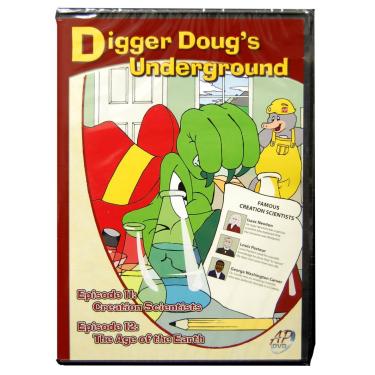 Imagem de Digger Doug's Underground DVD Episode 11&12, Creation Scientists& The Age of the Earth-Creationism vs. Evolution Answers-Intelligent Design-Mystery-Evolution-Archaeology-Creation-God-Science-Kids Song-Songs for Kids-Science Kids DVD