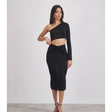 Imagem de Conjunto Cropped Slink Feminino Kohmar Preto