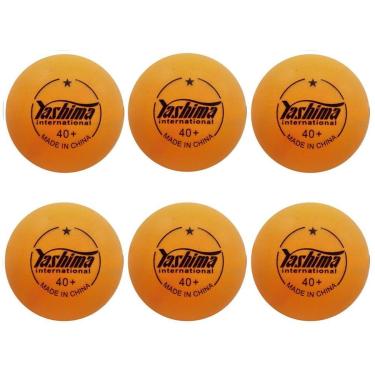 Imagem de Bolas de Tênis de Mesa Yashima Laranja - 1 Estrela - Plástico - 31011P (Embalagem com 6 Bolas)-Unissex