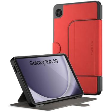 Imagem de Poetic Explorer Magnetic para Samsung Galaxy Tab A9 (2023) Capa com suporte, suporte magnético super forte para tablet Galaxy A9, vermelho escuro
