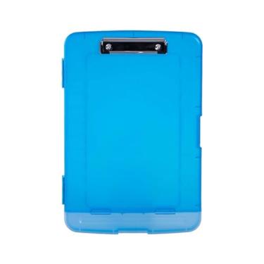 Imagem de harayaa Prancheta de baixo com armazenamento e suporte para caneta, pasta de transferência multifuncional de alta capacidade para casa, Azul