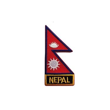 Imagem de Ruoming 1 PÇ Patch de bandeira do Nepal bordado a ferro ou costurado, tático, militar, nacional do Nepal