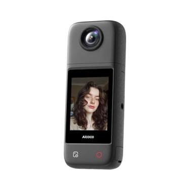 Imagem de aicoco Câmera de transmissão ao vivo 4K sem fio para ambientes externos, StreamCam para transmissão ao vivo, HDR, lente rotativa de 180°, bateria de 240 minutos, à prova de chuva IPx4, estéreo de