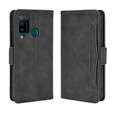 Imagem de Capa com compartimento para cartão para Doogee N20 Pro, capa flip carteira de couro para Doogee N20 Pro, capa magnética retrô para celular, capa carteira com compartimentos para cartões