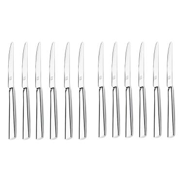 Imagem de Kit de 12 Facas de Mesa Hercules Mykonos Aço Inox 4000-003