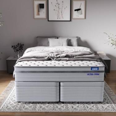 Imagem de Conjunto Base Box e Colchão Queen Ultra Firme Luna Cabecasa Madeiramadeira Cinza