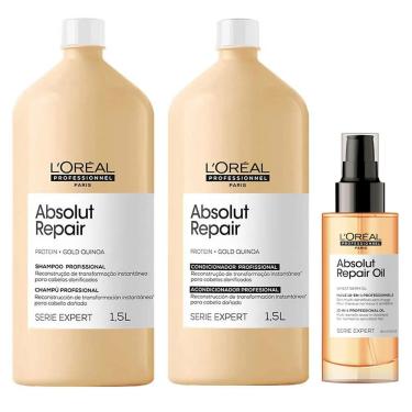 Imagem de L'oréal Professionnel Absolut Repair Kit – Shampoo + Condicionador + Óleo Capilar Kit