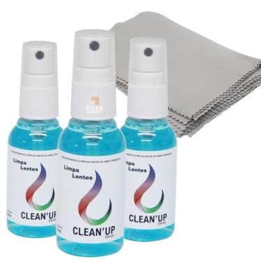 Imagem de Kit 3 Limpa Óculos Celular Limpa Lentes 50ml com 5 Flanelas Limpa Tela Tv Celular Notebook