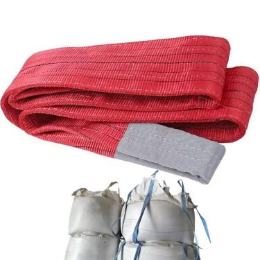 Imagem de Cinta Elevaçao Carga 5 Toneladas 5 Metros Reforçada Resistente Guincho Obra Construçao Reboque