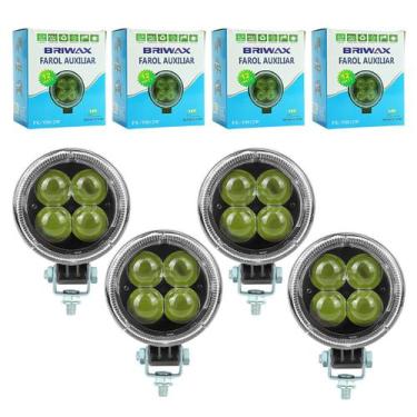 Imagem de 4 Farol de Milha Led 12w Redondo 4 Led Compacto Universal - BRIWAX