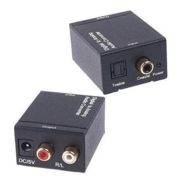Imagem de Adaptador Óptico Coaxial Digital P/ Som Analogico Saida Rca - EXBOM