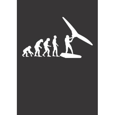 Imagem de Notizbuch A5 liniert mit Softcover Design: Wing Surf Evolution Wing Foil Geschenk Wingfoiler Wingsurfer: 120 linierte DIN A5 Seiten