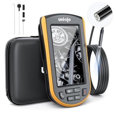 Imagem de Uniojo Boroscópio, câmera endoscópica HD 1080p com luz, câmera de inspeção de 5,2 mm com tela LCD de 4,3 polegadas, câmera cobra à prova d'água IP67 com 8 luzes LED, aparelhos para homens, com estojo