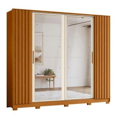 Imagem de Roupeiro Flex e Espelho Frisado Assai Cinamomo Off White - Mais de Cas