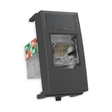 Imagem de Tomada Rede Informática RJ45 Cat6 Grafite Sleek MarGirius, Grafite