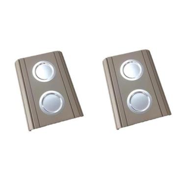 Imagem de Kit 02un Esteiras Para Braço De Sofá Nude Com Porta Copos Alumínio.  -