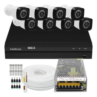 Imagem de Kit Cftv 8 Câmera Segurança Full Hd 2mp Dvr Intelbras Sem Hd