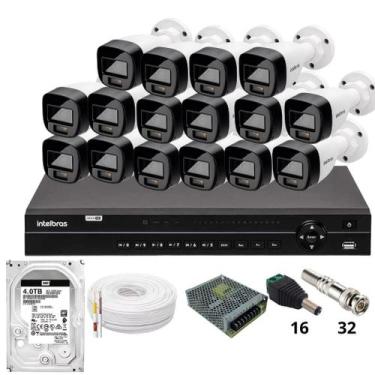 Imagem de Kit 16 Câmeras Intelbras 1220b Full Color  Dvr Intelbras Mhdx 1232 Hd 