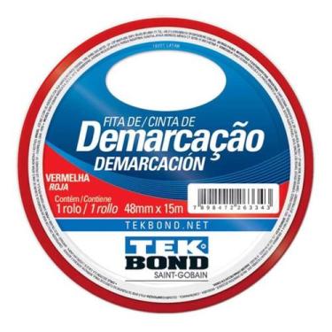 Imagem de Fita Adesiva Para Demarcação 15m Vermelha Tek Bond, Verde