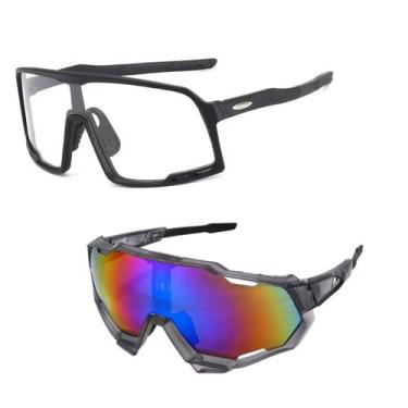 Imagem de Kit 2 Óculos Unissex Espelhado + Transparente Uv400 Ciclismo - PENDULA