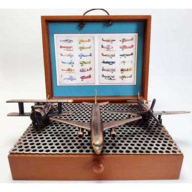Imagem de Miniaturas decorativa de Aviões de época em metal - Captain Ship