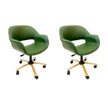 Imagem de Poltrona Escritório Eduarda cor Verde Oliva base regulagem de altura c