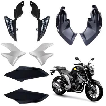 Imagem de Kit carenagem lateral dianteiro fazer 250 preto brilho 2018 2019 2020 