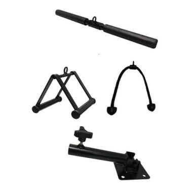 Imagem de Kit Puxador Reto 50 E Triangulo E Corda E Remada Cavalinho  - Rei do F