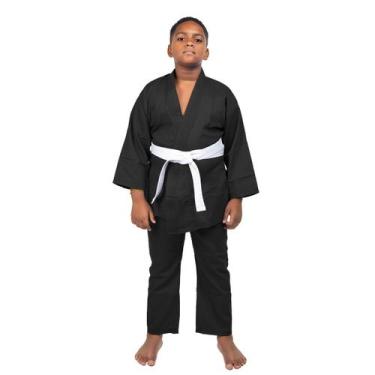 Imagem de Kimono Infantil Haganah Judô Jiu Jitsu Reforçado + Faixa, Preto, M3