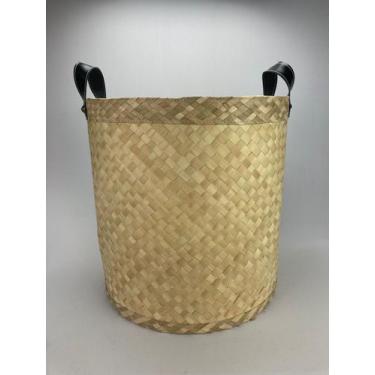 Imagem de Cesto De Palha Com Alças Cachepot - BrisaLua